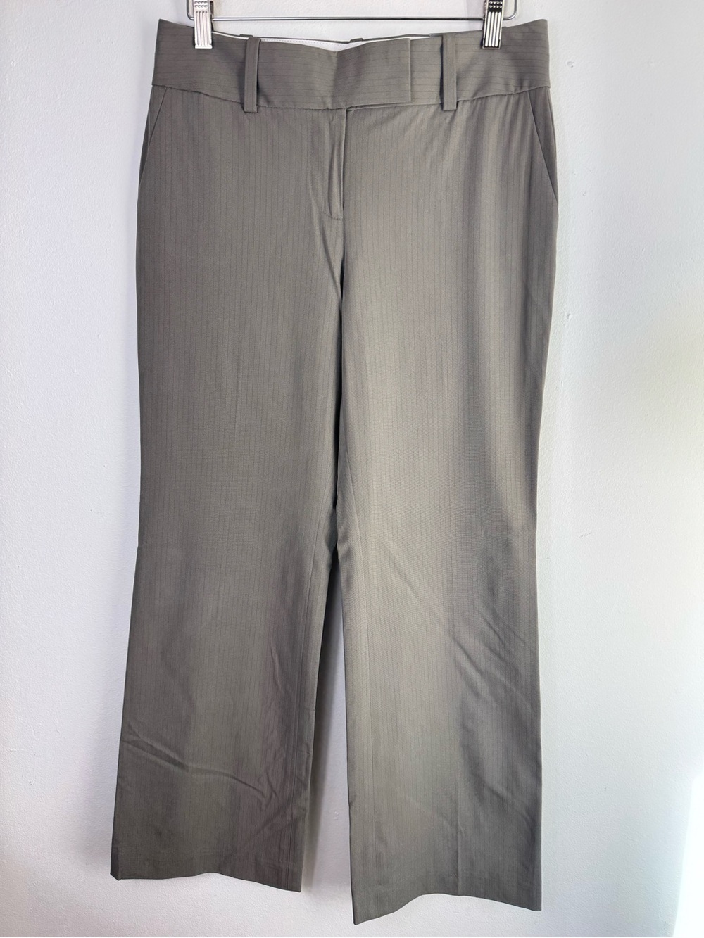 Ann Taylor Taupe Gray Straight-Leg Trousers